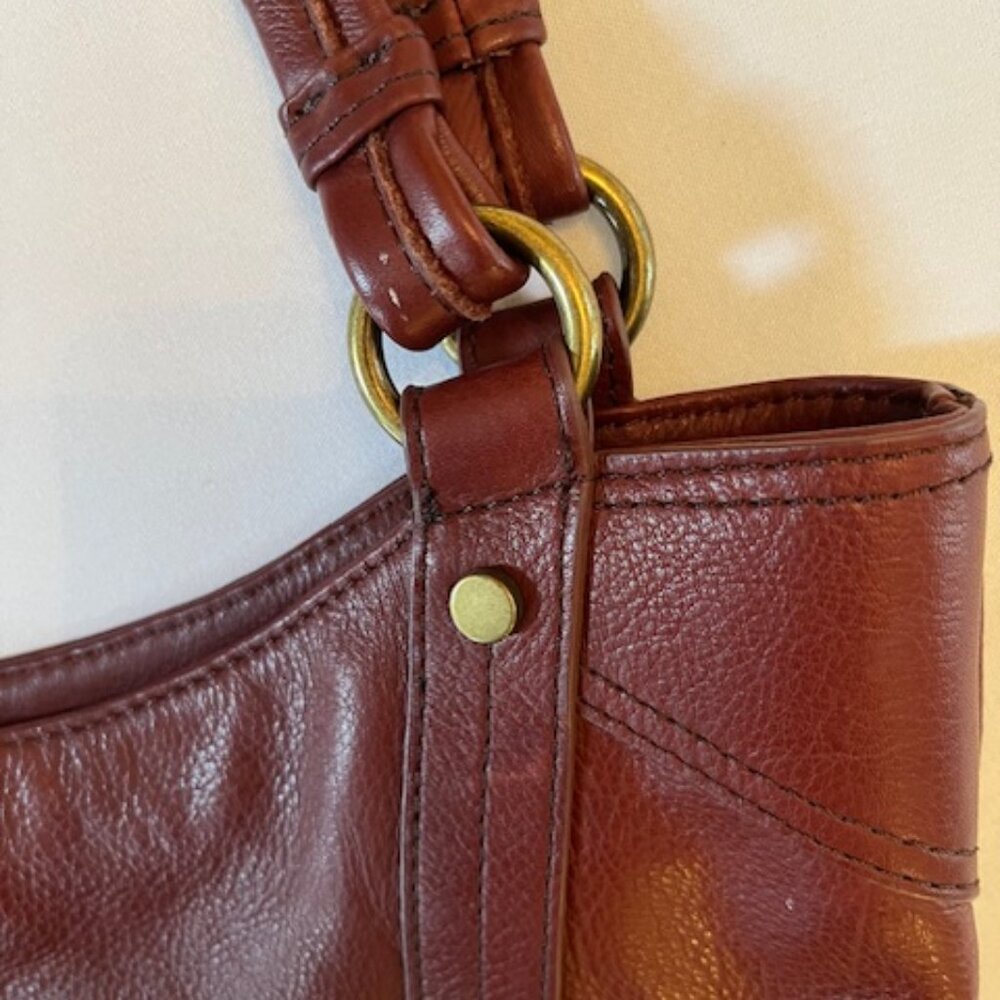 AMERICAN LEATHER CO | Delancy North-South Pebbled Leather Shoulder Bag-EUC - Picture 15 of 15